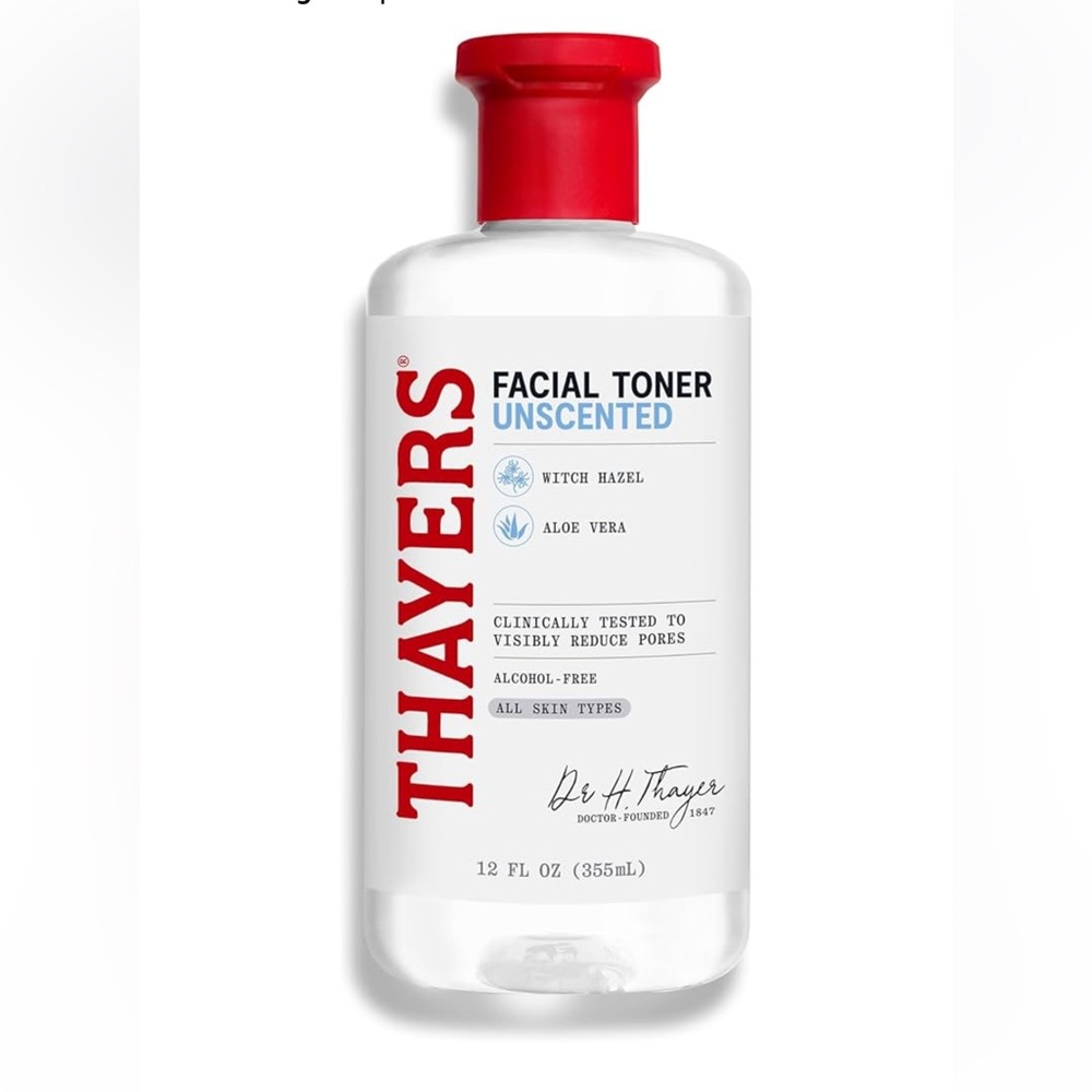 Thayers Alcohol Free Unscented Witch Hazel 12 oz Facial Toner Aloe Vera Formula